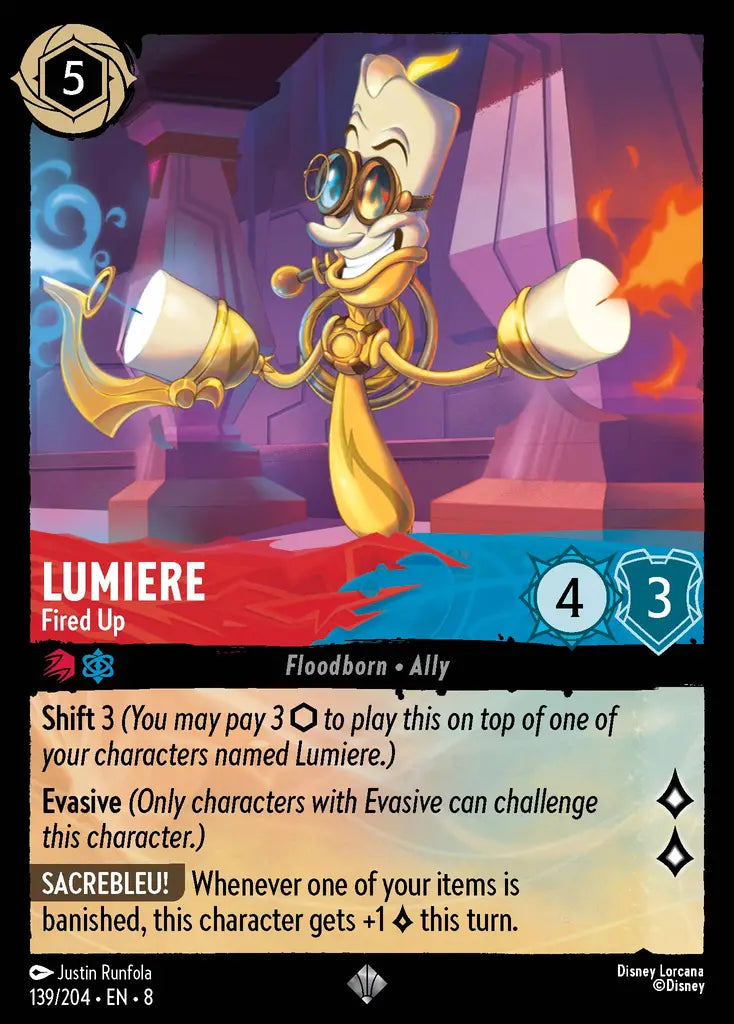 08 Reign of Jafar - 139/204 - Lumiere - Fired Up - FOIL