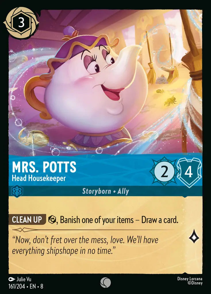 08 Reign of Jafar - 161/204 - Mrs. Potts - Head Housekeeper - FOIL