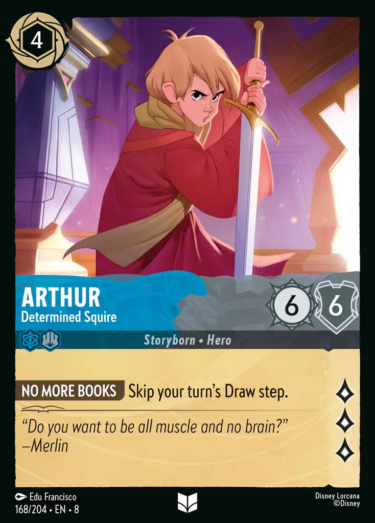 08 Reign of Jafar - 168/204 - Arthur - Determined Squire - FOIL
