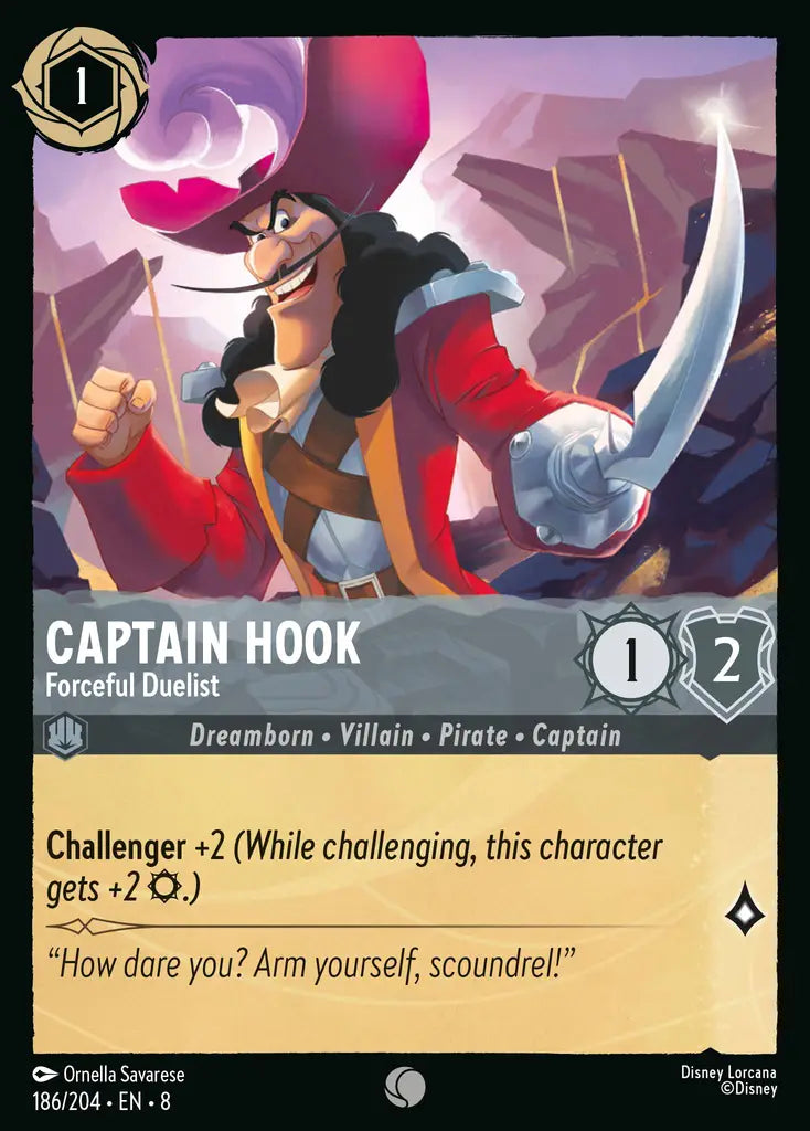 08 Reign of Jafar - 186/204 - Captain Hook - Forceful Duelist - FOIL