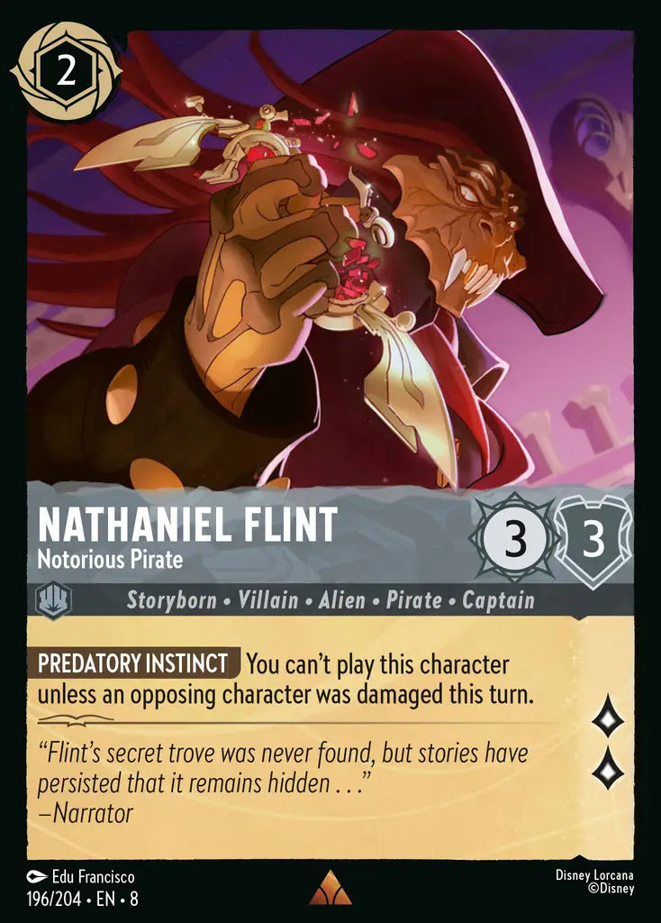 08 Reign of Jafar - 196/204 - Nathaniel Flint - Notorious Pirate - FOIL