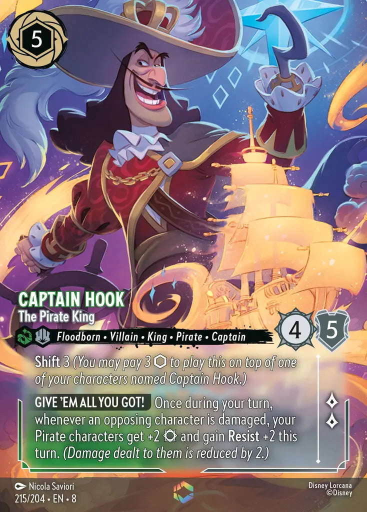 08 Reign of Jafar - 215/204 - Captain Hook - The Pirate King - FOIL