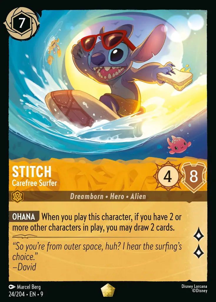 09 Fabled - 024/204 - Stitch - Carefree Surfer - NON FOIL