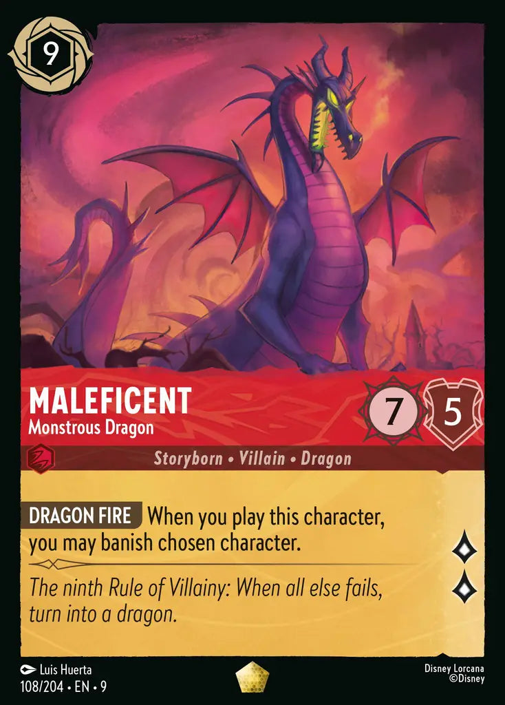 09 Fabled - 108/204 - Maleficent - Monstrous Dragon - NON FOIL