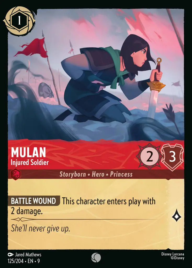09 Fabled - 125/204 - Mulan - Injured Soldier - FOIL