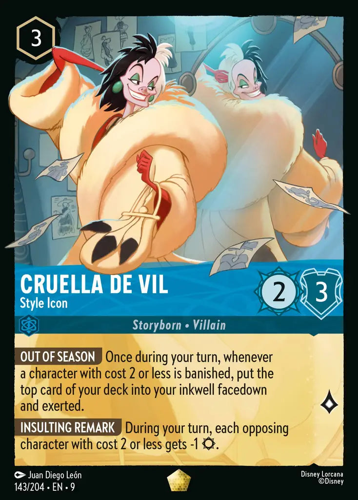 09 Fabled - 143/204 - Cruella De Vil - Style Icon - NON FOIL