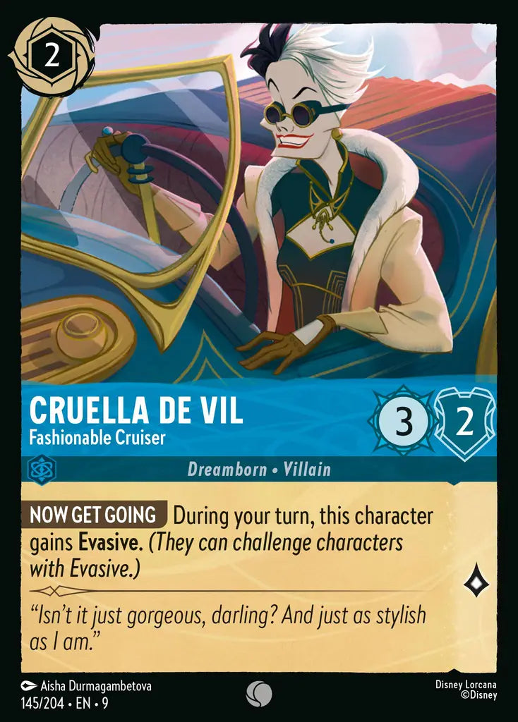 09 Fabled - 145/204 - Cruella De Vil - Fashionable Cruiser - FOIL