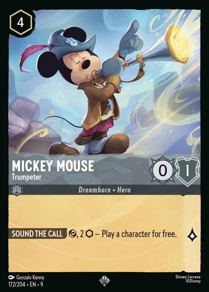 09 Fabled - 172/204 - Mickey Mouse - Trumpeter - FOIL