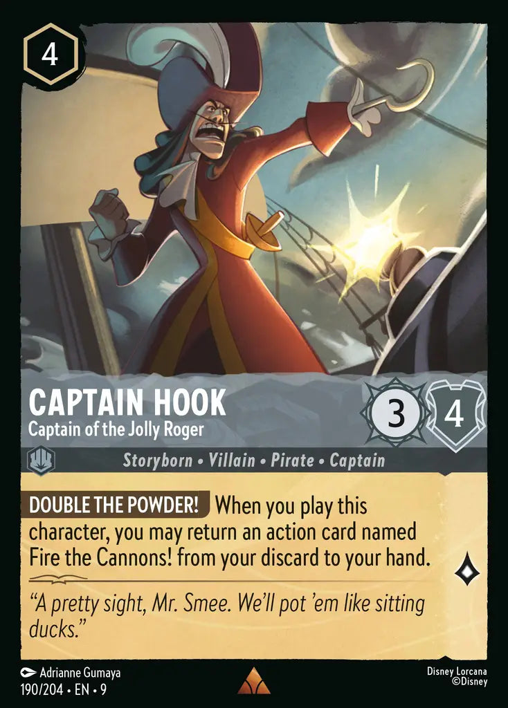 09 Fabled - 190/204 - Captain Hook - Captain of the Jolly Roger - FOIL