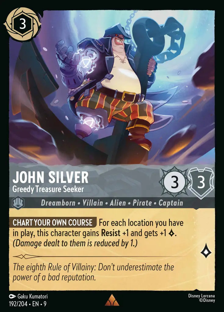 09 Fabled - 192/204 - John Silver - Greedy Treasure Seeker - FOIL
