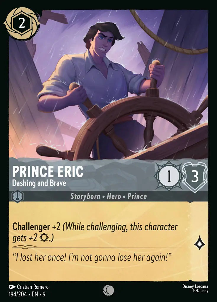09 Fabled - 194/204 - Prince Eric - Dashing and Brave - FOIL