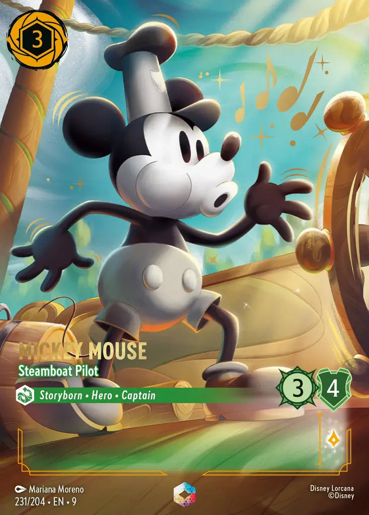 09 Fabled - 231/204 - Mickey Mouse - Steamboat Pilot - FOIL