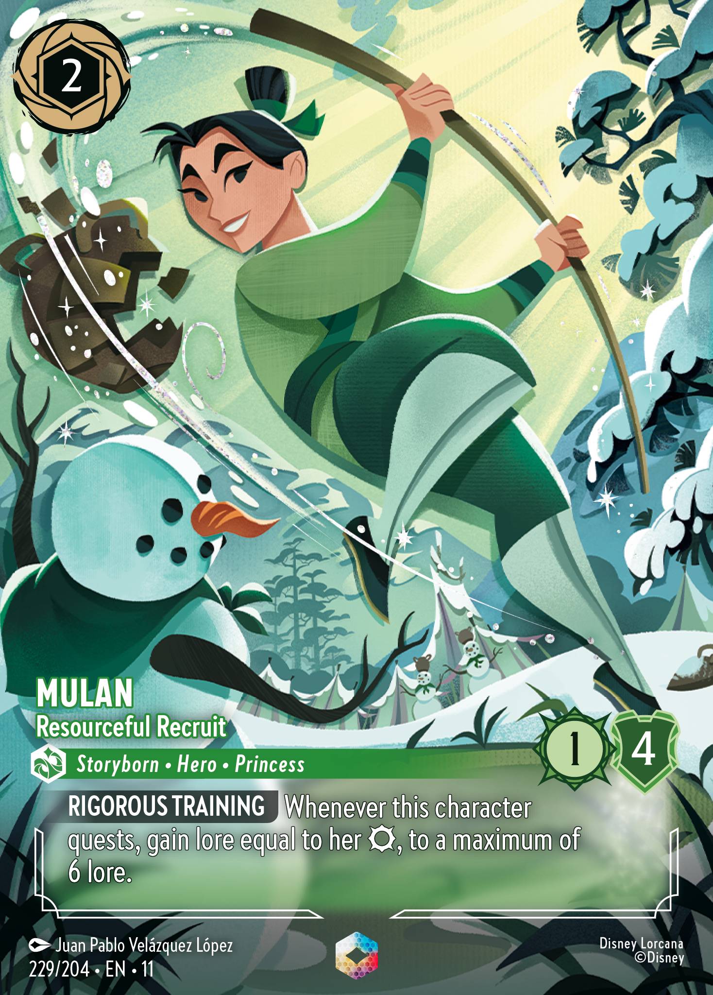 11 Winterspell - 229/204 - Mulan - Resourceful Recruit - FOIL
