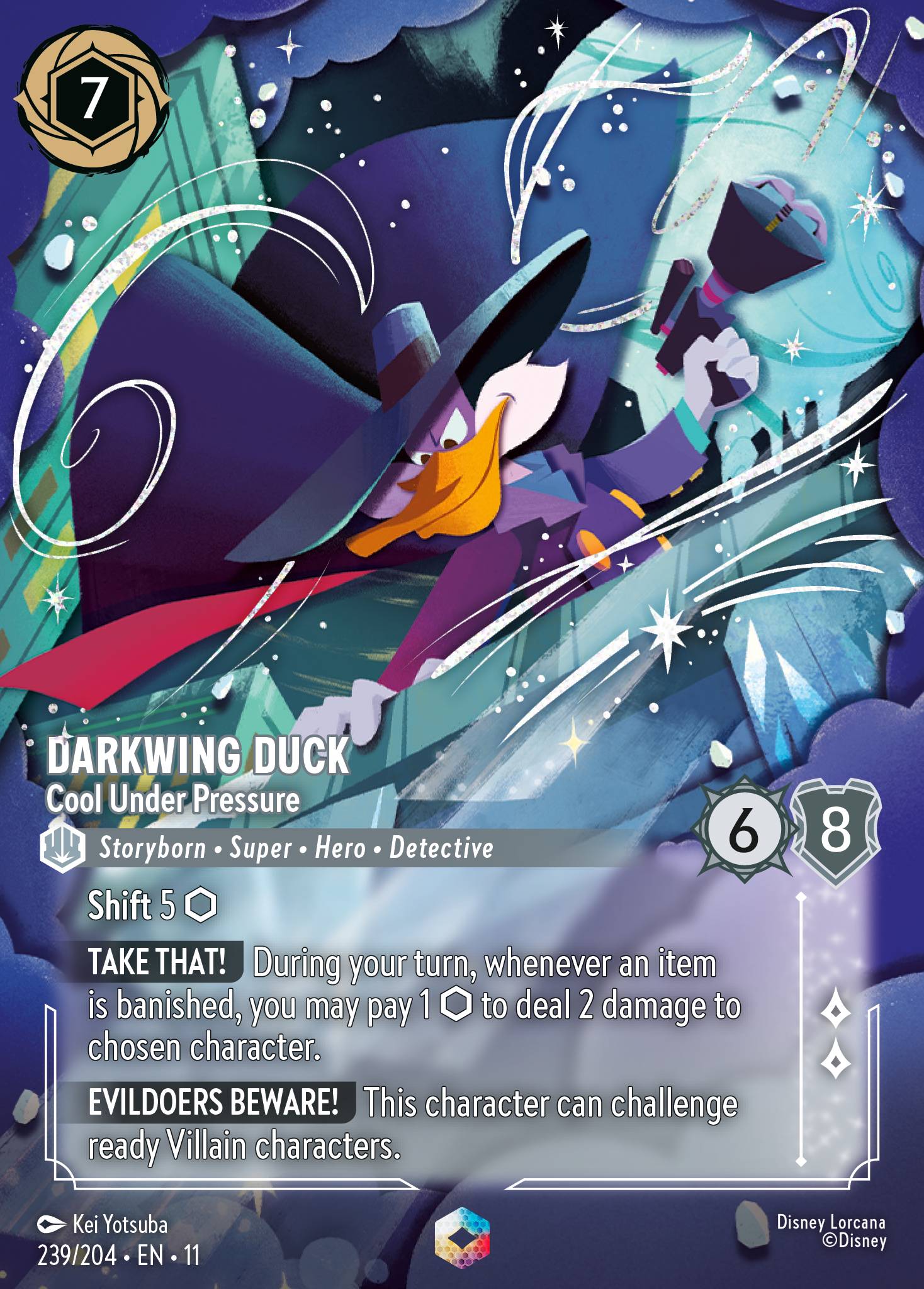 11 Winterspell - 239/204 - Darkwing Duck - Cool Under Pressure - FOIL