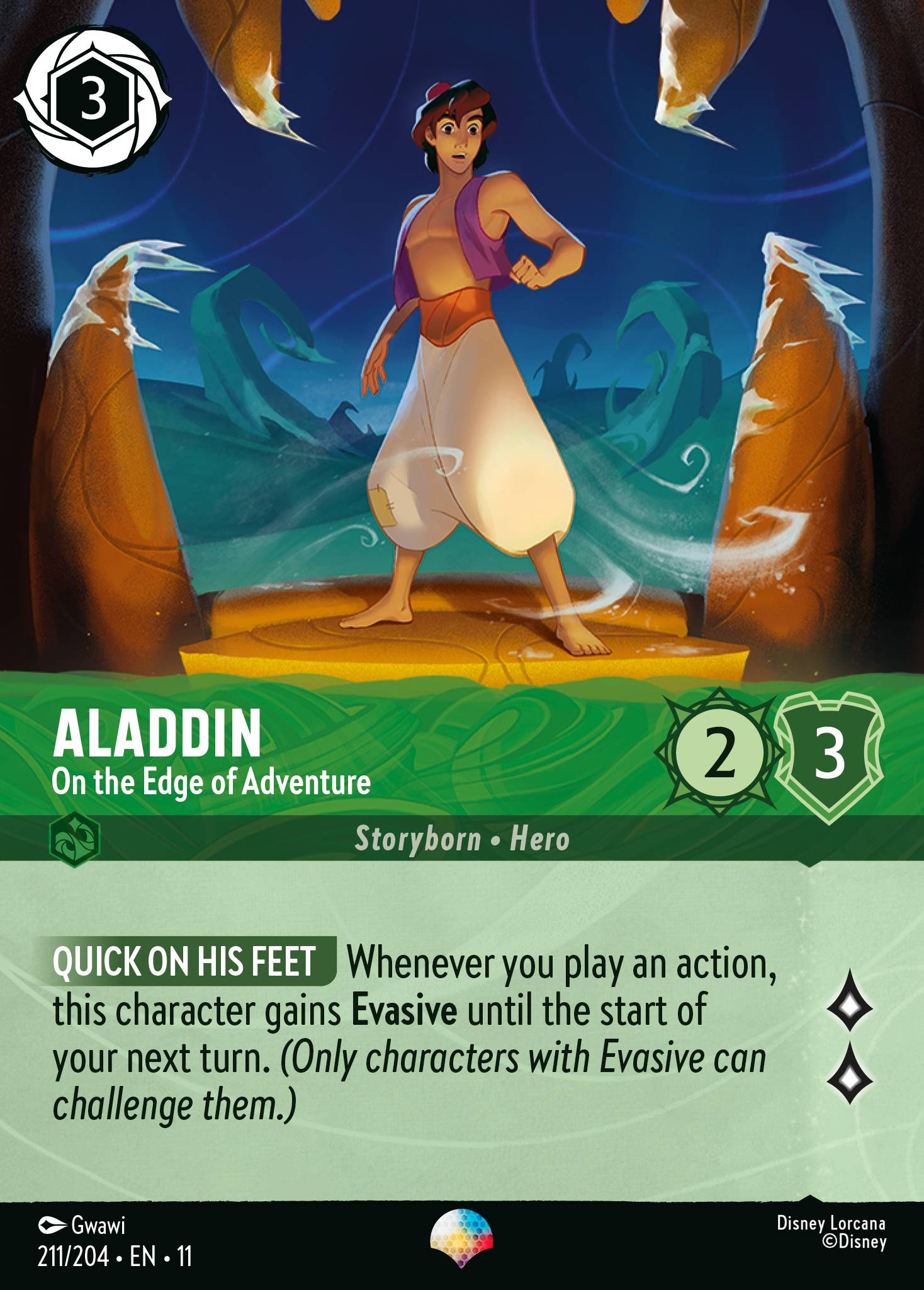 11 Winterspell - 211/204 - Aladdin - On the Edge of Adventure - FOIL