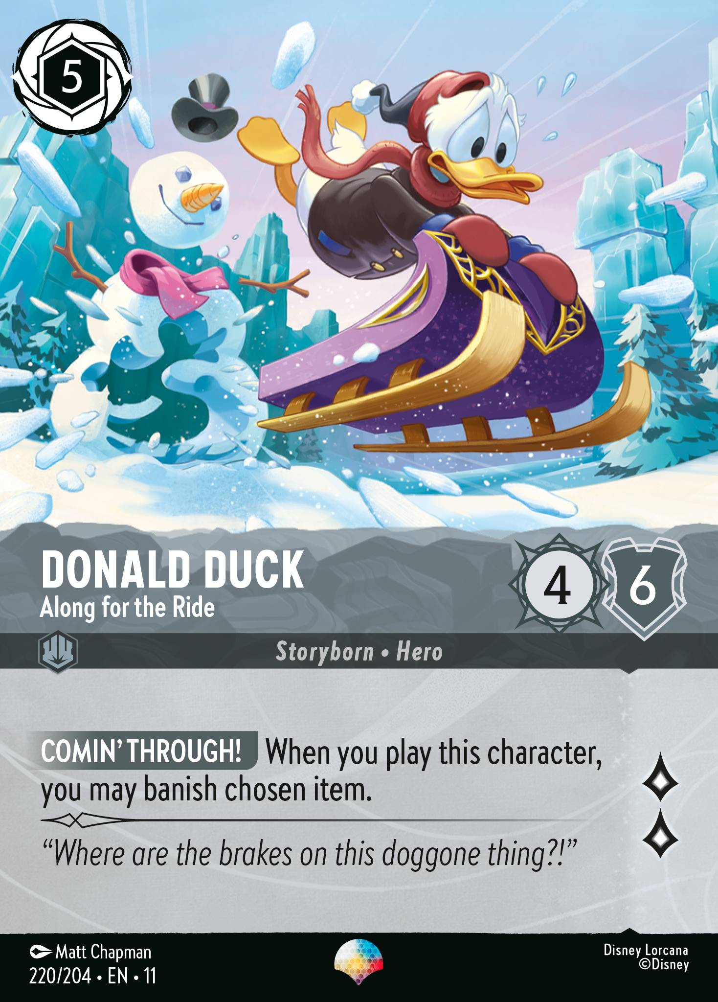 11 Winterspell - 220/204 - Donald Duck - Along for the Ride - FOIL