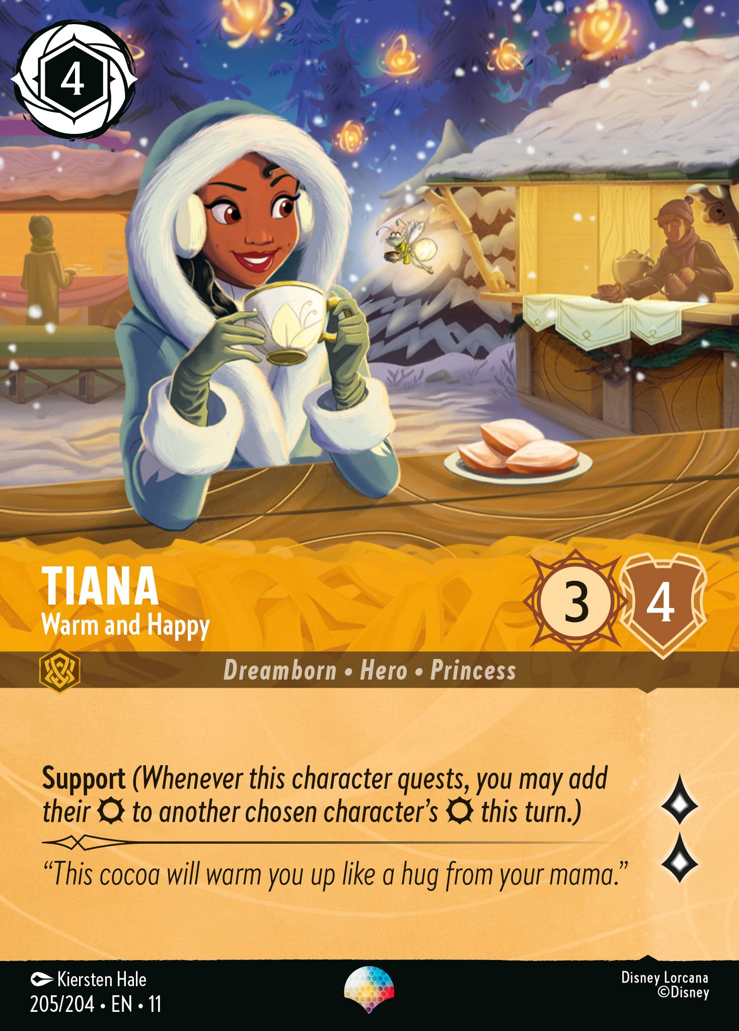 11 Winterspell - 205/204 - Tiana - Warm and Happy - FOIL