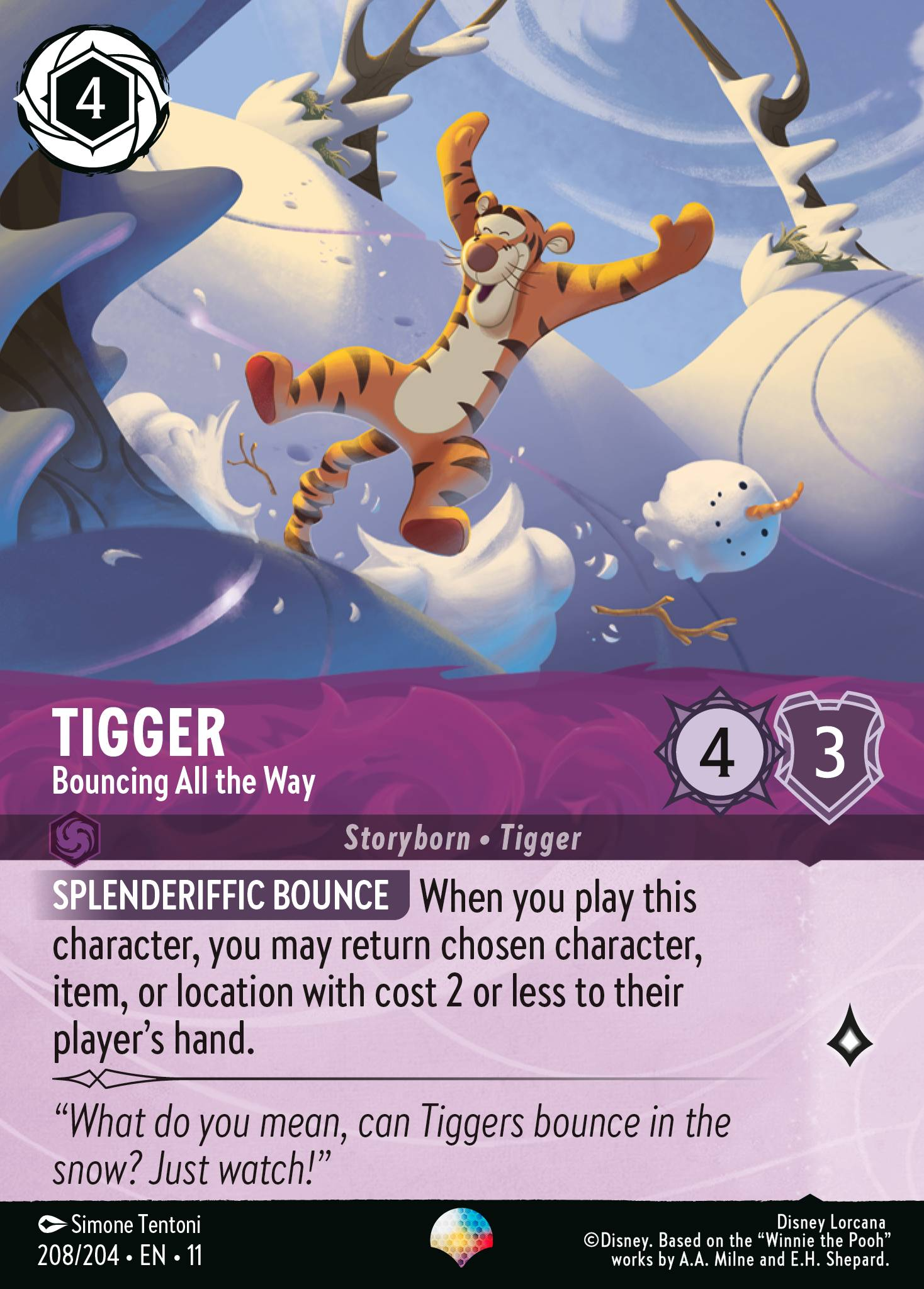11 Winterspell - 208/204 - Tigger - Bouncing All the Way - FOIL