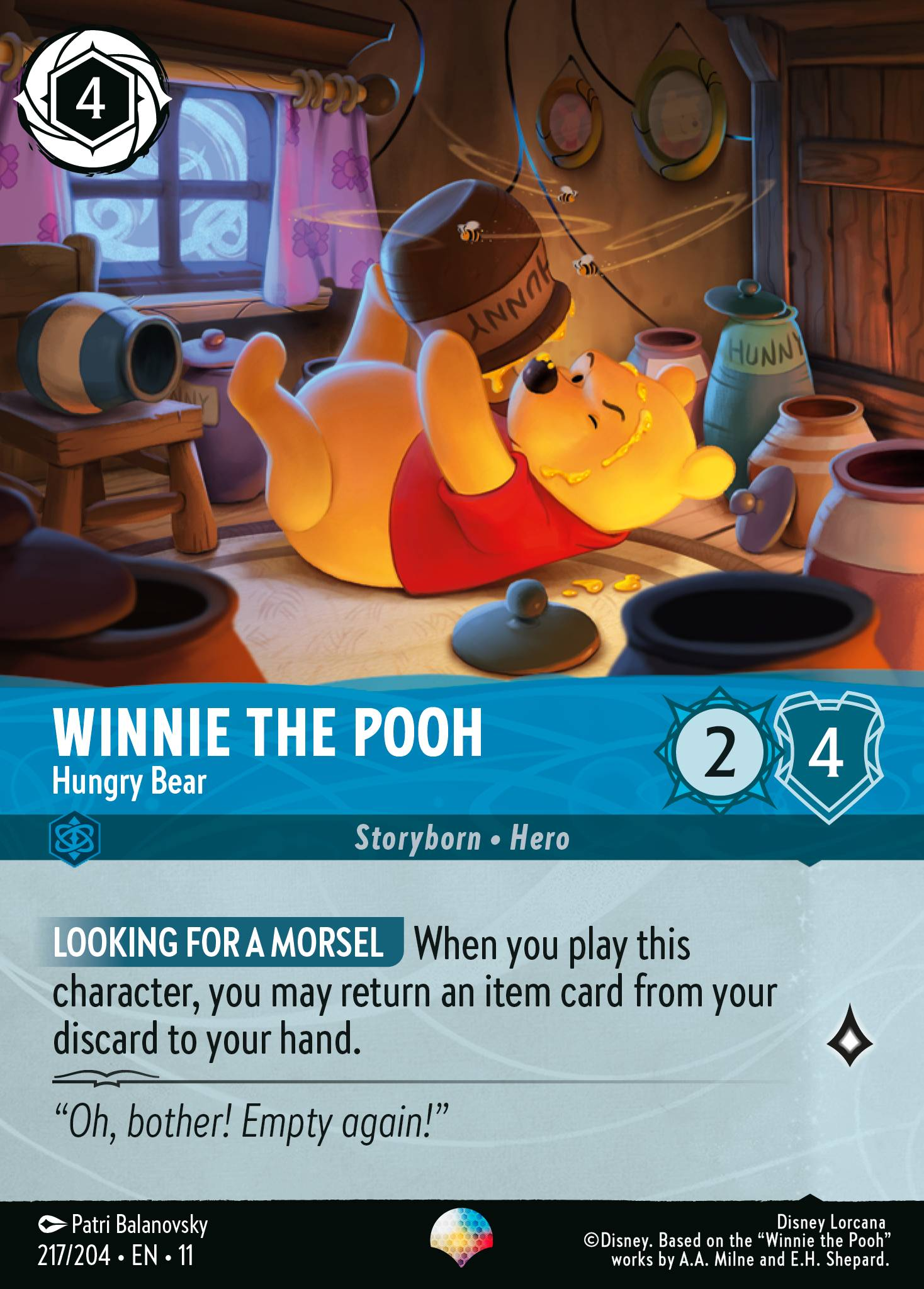 11 Winterspell - 217/204 - Winnie the Pooh - Hungry Bear - FOIL